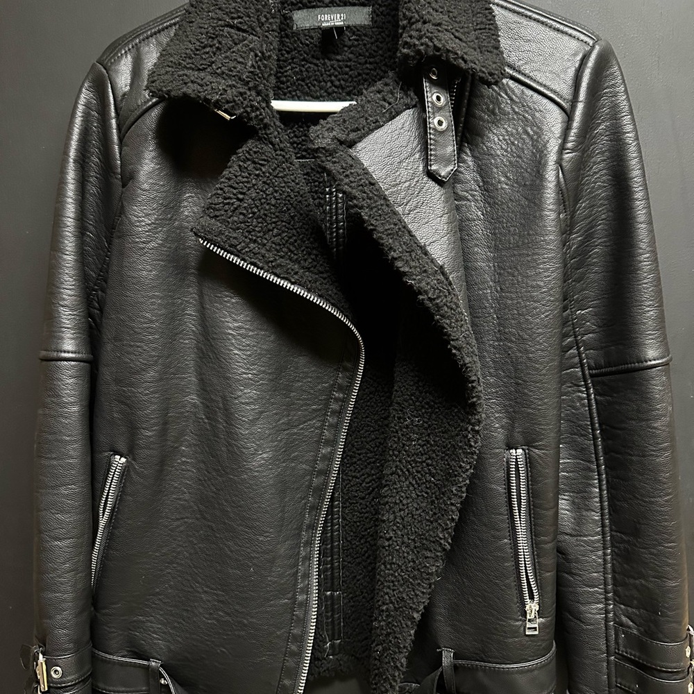 Shearling Lined Black Jacket